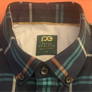 PETER ENGLAND LS Windowpane Plaid Shidf